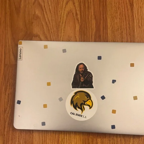 Lenovo Silver Laptop with Unique Stickers